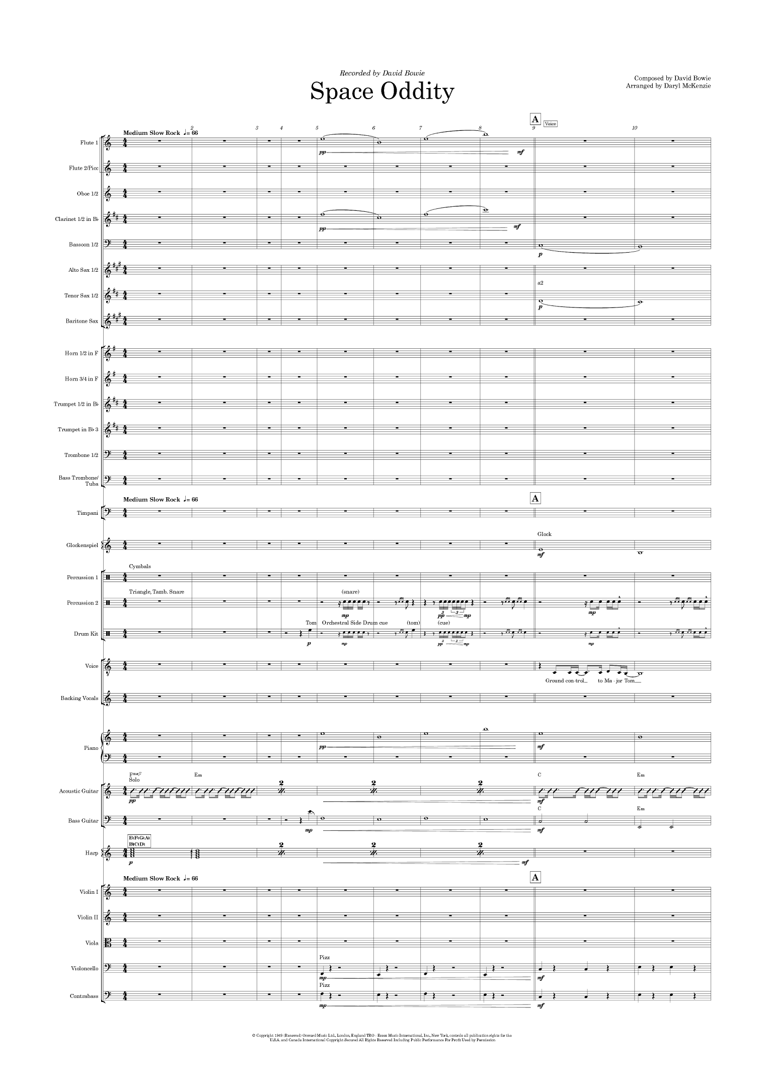 Space Oddity (arr. Daryl McKenzie)