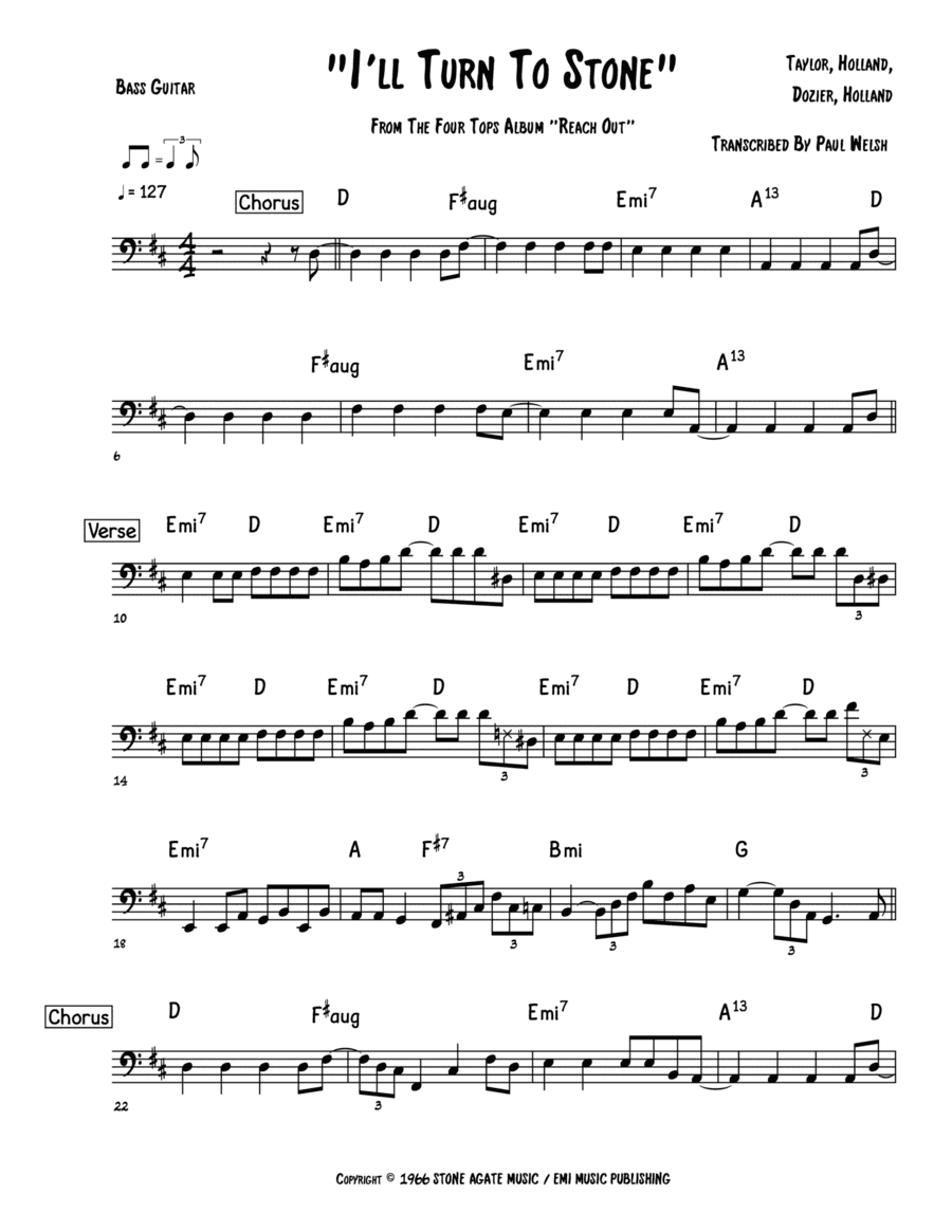 I'll Turn To Stone (arr. Accubass)