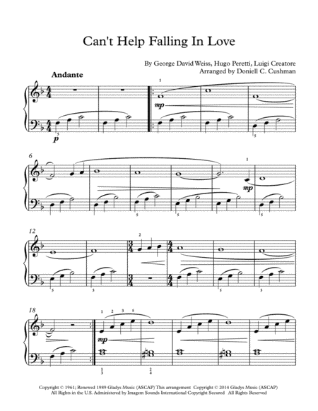 Can't Help Falling In Love (arr. Doniell Cushman)