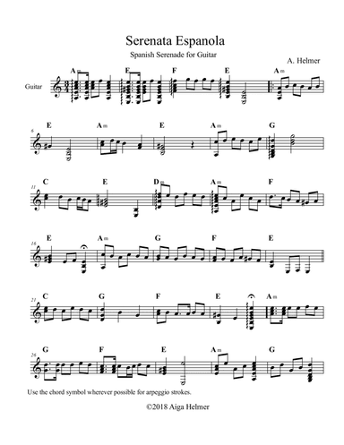 Serenata Espanola f. Guitar