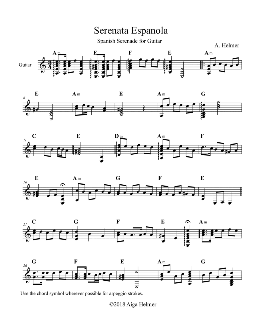Serenata Espanola f. Guitar
