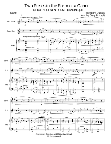 Two Pieces in the Form of a Canon (arr. Gary Bricault)