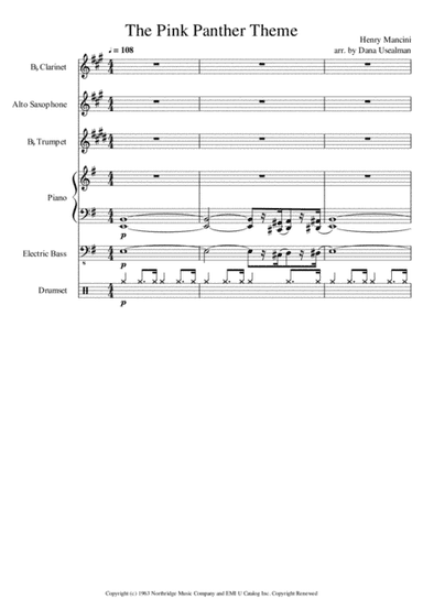 The Pink Panther from THE PINK PANTHER (arr. Dana Usealman)
