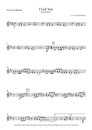 I Got You (arr. Fernando Britto)