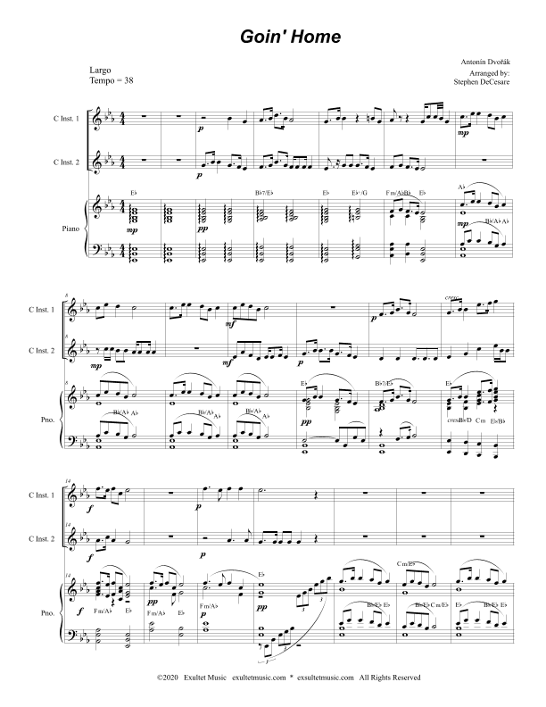 Goin' Home (Duet for C-Instruments) (arr. Stephen DeCesare)