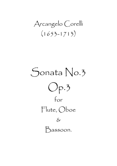 Sonata No.3 Op.3 (arr. Spence Bundy)