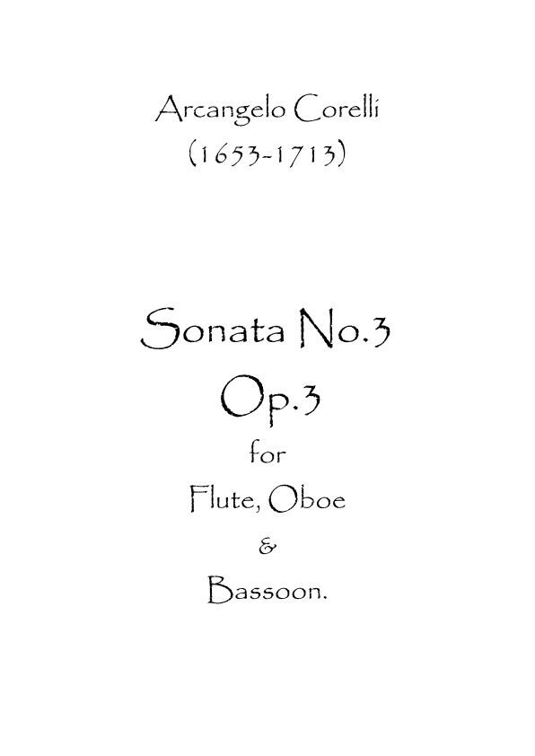 Sonata No.3 Op.3 (arr. Spence Bundy)