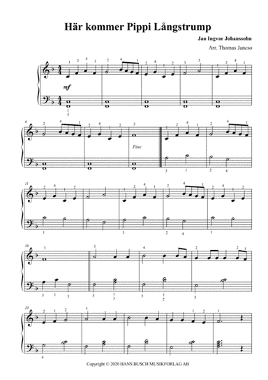 Har Kommer Pippi Langstrump (arr. Thomas Jancso)