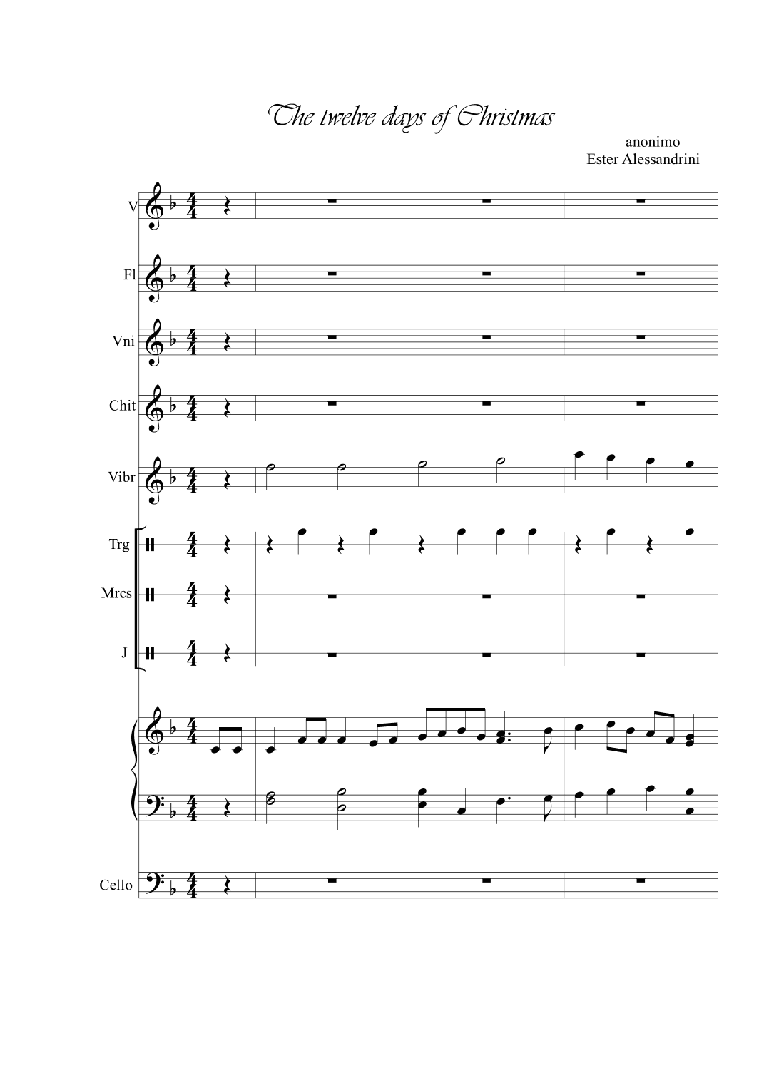 The twelve days of Christmas (arr. Ester Alessandrini)
