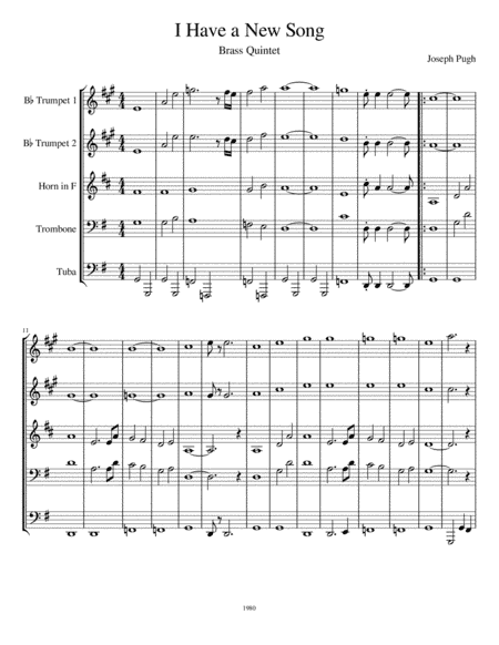 I Have A New Song (Brass Quintet)