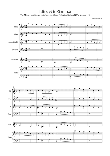 Minuet In G minor (with piano) (arr. Alex Nunes Rodrigues)
