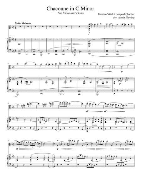 Vitali's Chaconne in C Minor, for Viola & Accompaniment (arr. Austin Harning)