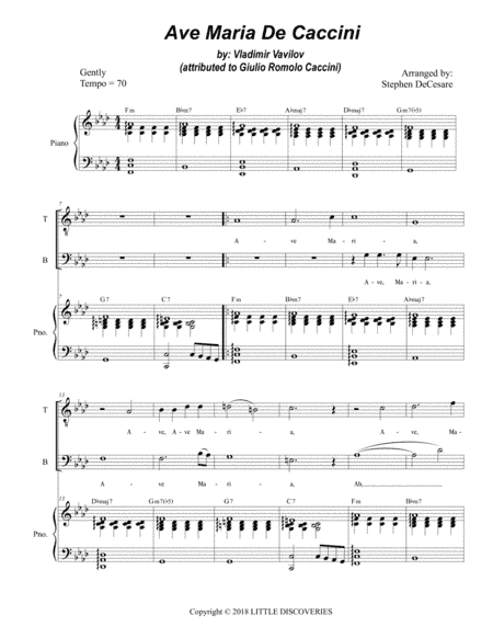 Ave Maria De Caccini (arr. Stephen DeCesare)