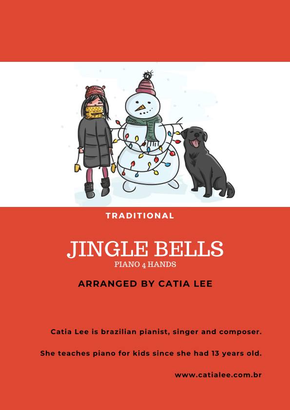 Jingle Bells - Traditional  4 Hands Piano. (arr. Catia Lee)