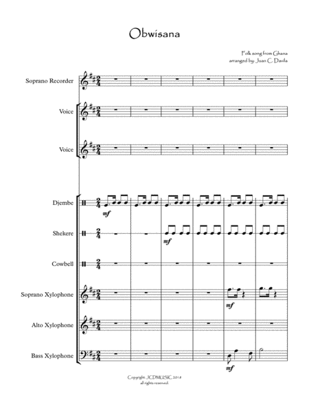Obwisana (For Orff Ensemble) (arr. Juan C. Davila)