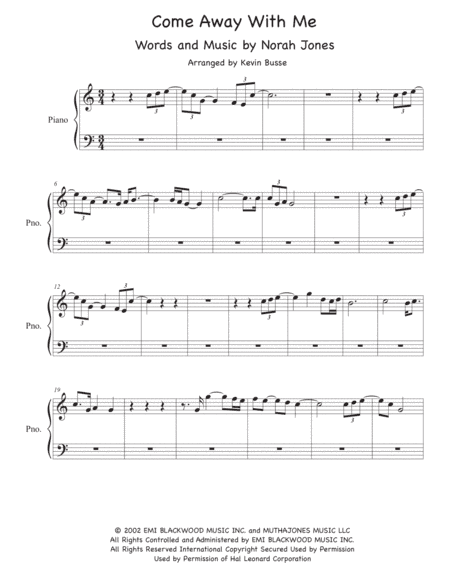 Come Away With Me (arr. Kevin Busse)