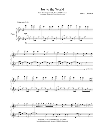 Joy to the World - Traditional Christmas - Louis Landon - Solo Piano (arr. Louis Landon)