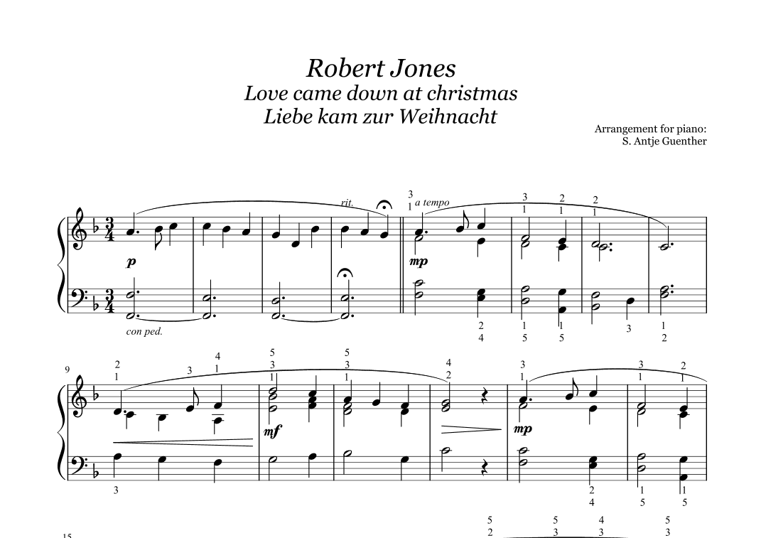 Love came down at christmas (arr. Antje Günther)