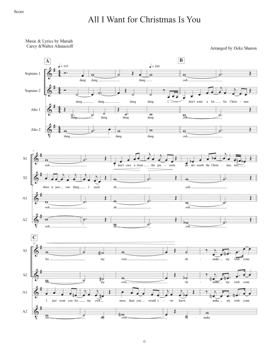All I Want For Christmas Is You (arr. Deke Sharon)