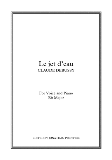 Le jets d'eau (C Major) (arr. Jonathan Prentice)