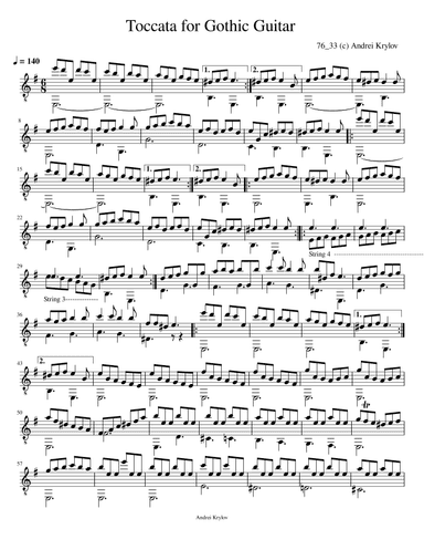 Toccata for Gothic Guitar
