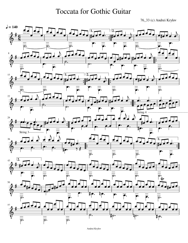 Toccata for Gothic Guitar