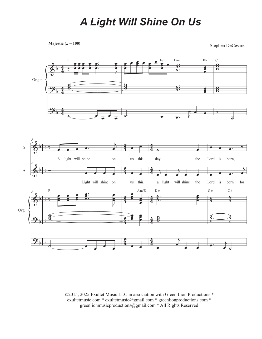 A Light Will Shine On Us (2-part choir - (SA)