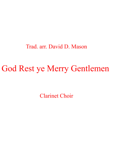 God Rest ye Merry Gentlemen (arr. David D. Mason)