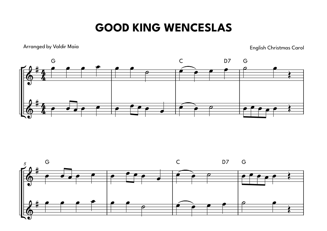 Good King Wenceslas - Flute Duet (arr. Valdir Maia)