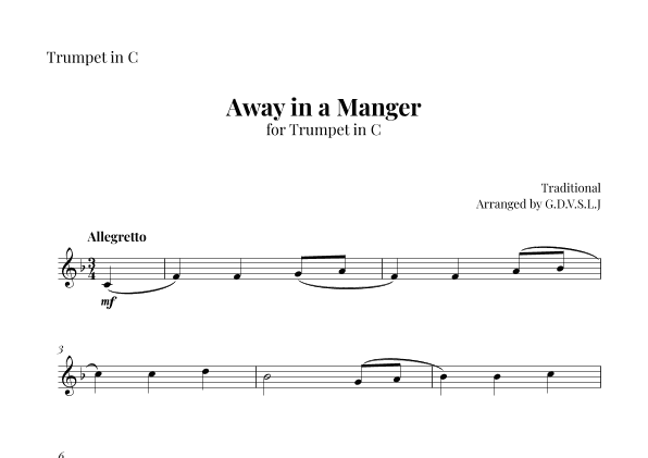 Away in a Manger (arr. G.D.V.S.L.J)