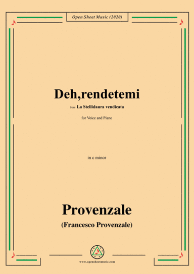 Provenzale-Deh,rendetemi,in c minor,for Voice and Pinao (arr. MSM)
