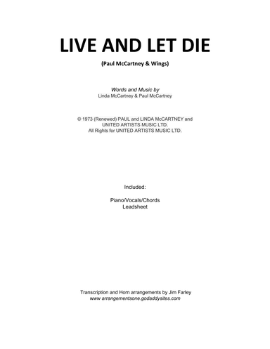 Live And Let Die (arr. Jim Farley)