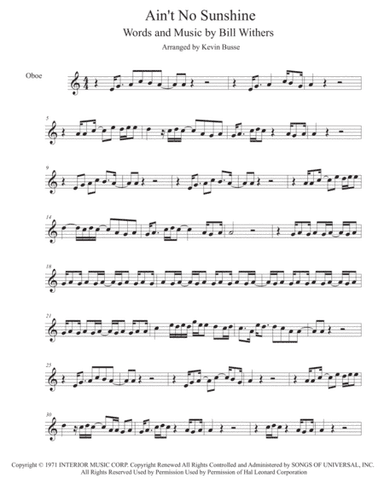 Ain't No Sunshine (arr. Kevin Busse)
