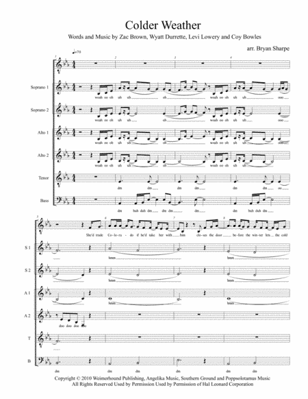 Colder Weather (arr. Bryan Sharpe)