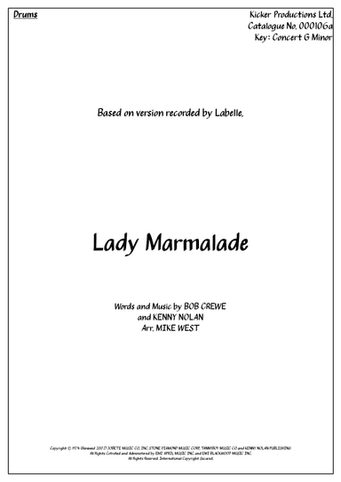 Lady Marmalade (arr. Michael Storeton-West)