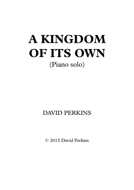 A Kingdom of it's Own (Piano solo)