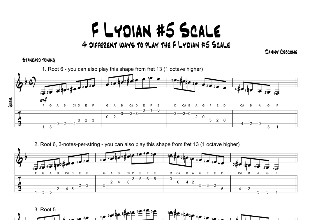 F Lydian #5 Scale (4 Ways to Play)