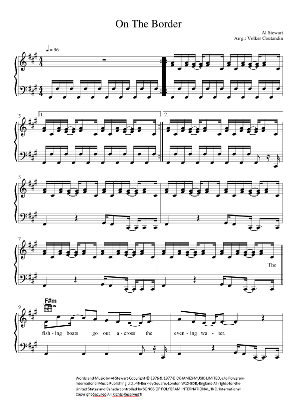 On The Border (arr. Volker Coutandin)