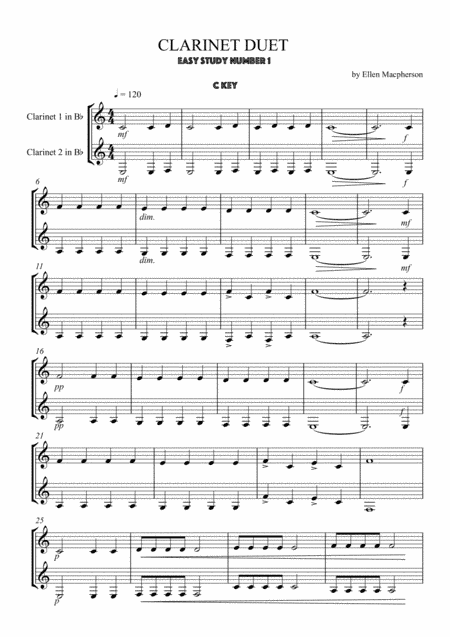Easy Duet  - Clarinet Study in C