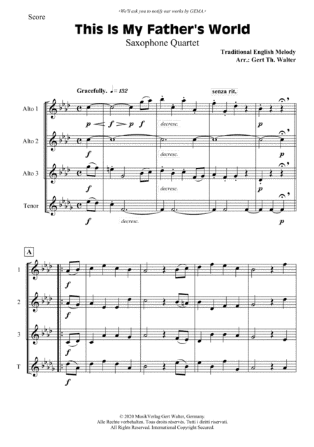 This Is My Father's World (arr. Gert Th. Walter)