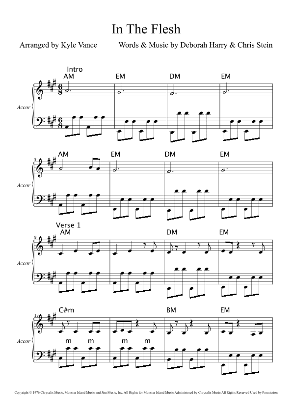 In The Flesh (arr. Kyle Vance)