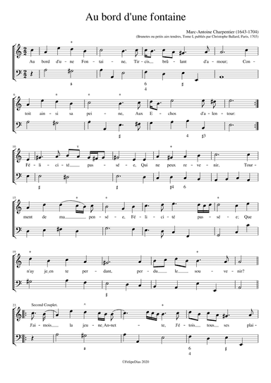Au bord d'une fontaine (arr. Early Music Scores)