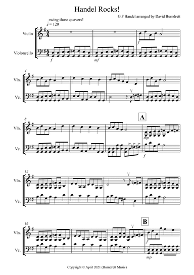 Handel Rocks! for Violin and Cello Duet (arr. David Burndrett)