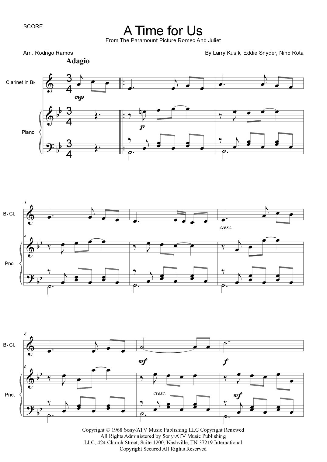 A Time For Us (love Theme) (arr. Rodrigo Ramos)