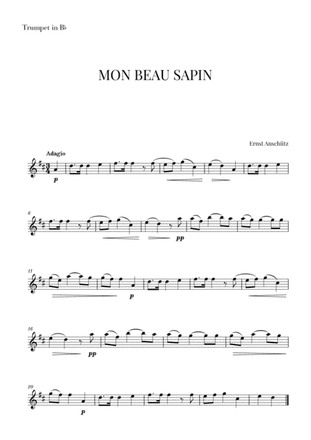 Mon Beau Sapin for Trumpet (arr. Cadenza Editions)