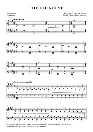 To Build A Home (arr. Yuri Prieto)