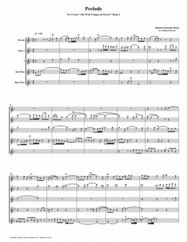 Prelude 04 from Well-Tempered Clavier, Book 2 (Flute Quintet) (arr. Richard Byrnes)