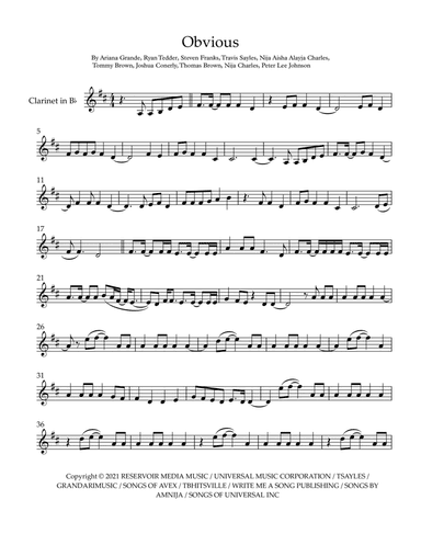 Obvious (arr. Robert Moody)