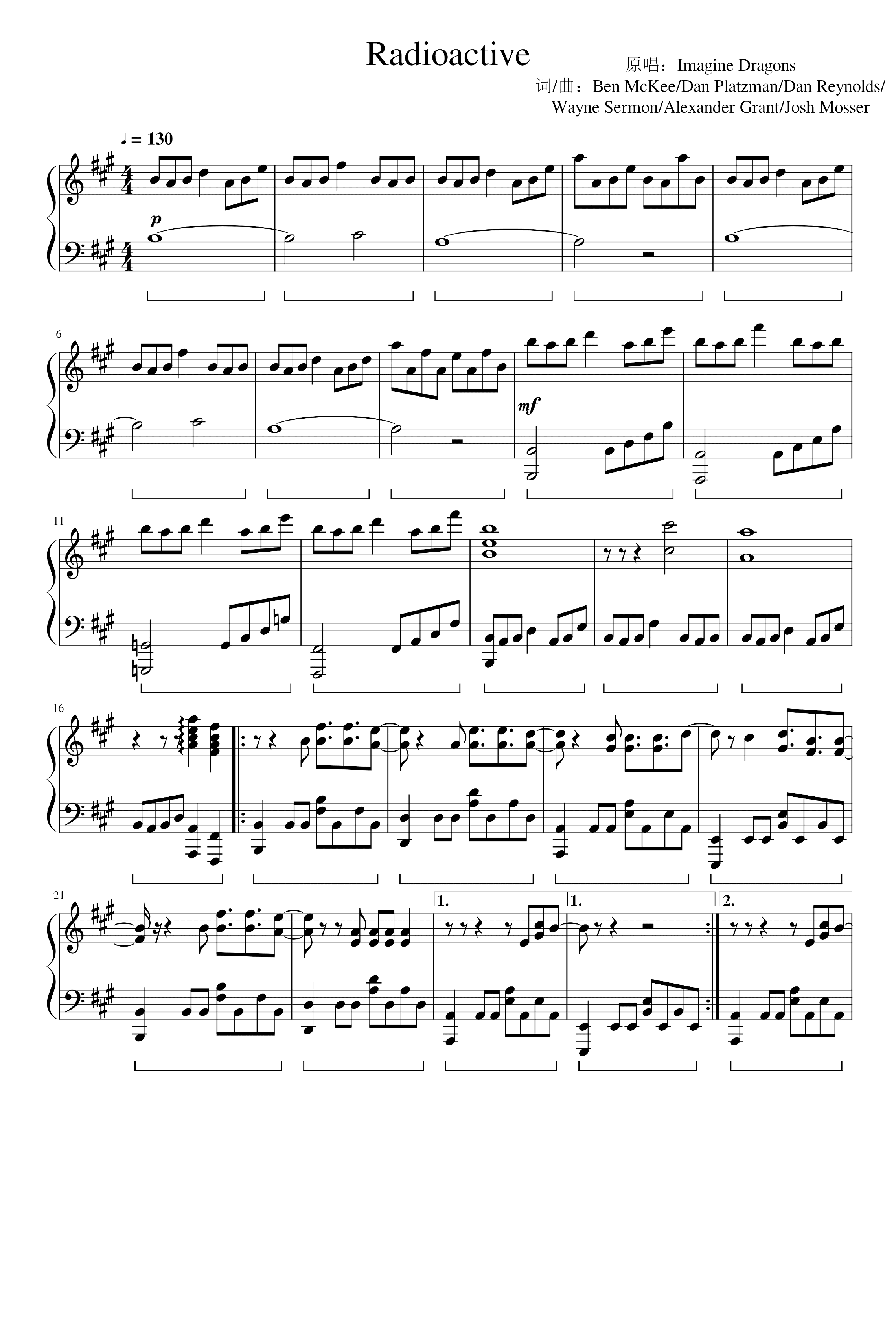 Radioactive (arr. Imagine Dragons)