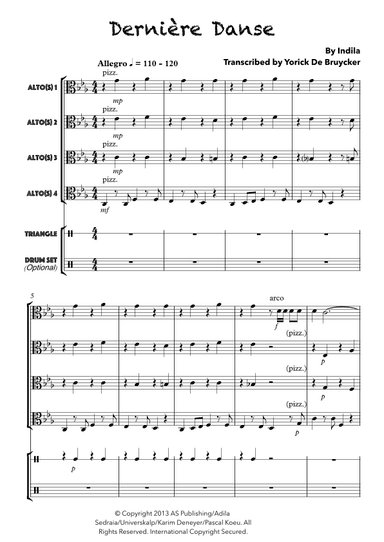 Derniere Danse (arr. Yorick DE BRUYCKER)